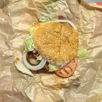 Burger King - a hamburger with lettuce, tomato, onion, and lettuce - Burgers Near Me - Alma, Michigan