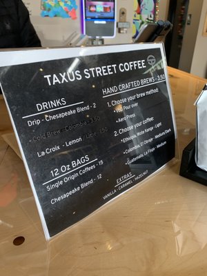 Menu photo 8 Taxus Street Coffee Chesapeake, VA