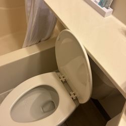 Toilet won't open all the way.