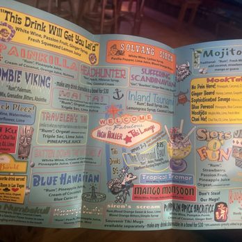 High Roller Tiki Lounge - Menu - Tiki Bars Near Me - Solvang, California