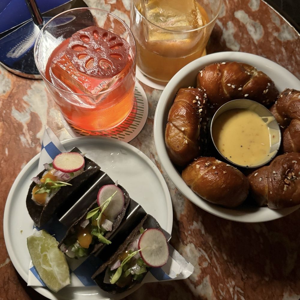 Silver Lyan - Snacks - ceviche and pretzels Drinks - punch and boozeless old fashioned - Cocktail Bars Near Me - Washington, DC, District of Columbia Silver Lyan - Snacks - ceviche and pretzels Drinks - punch and boozeless old fashioned - Cocktail Bars Near Me - Washington, DC, District of Columbia