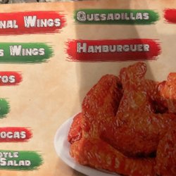 Taqueria La Reyna De Las Wings - Menu highlights on card