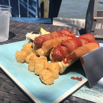 Blue Pointe Bar and Grill - Hot dogs wrapped in bacon - Bars Near Me - Tequesta, Florida
