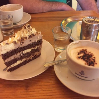 Cukrárna Astra - Cappuccino and a lovely layered cake. - Patisserie/Cake Shop Near Me - Prague, Puerto Rico