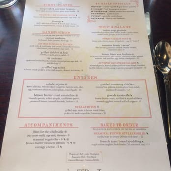 Juniper - Summer 2015 menu - New American Near Me - Tulsa, Oklahoma