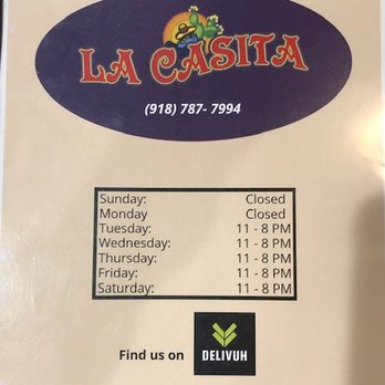 La Casita De Martin - Menu as of 8/5/22 - Mexican Near Me - Grove, Oklahoma