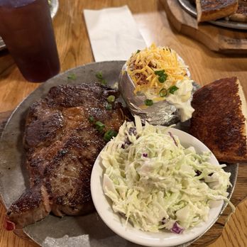 Steer'n Stein - Ribeye Steak with loaded potatoes and coleslaw - Steakhouses Near Me - Moreno Valley, California