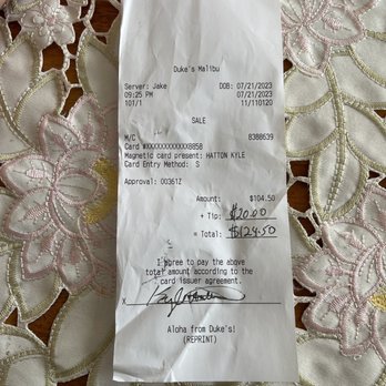 Duke's Malibu - How much I should have been charged - New American Near Me - Malibu, California Duke's Malibu - How much I should have been charged - New American Near Me - Malibu, California