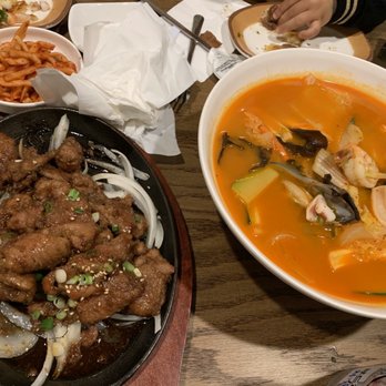 Zzizim - Grill pork and spicy seafood soup. - Korean Near Me - Carrollton, Texas