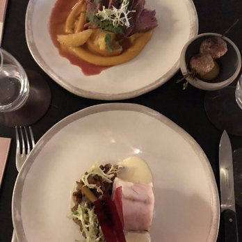 Les Affranchis - Main. Top: duck. Bottom: meagre fish. - French Near Me - Paris, 75