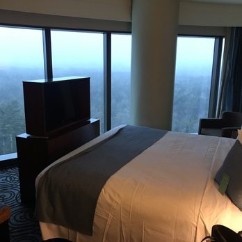 The Fox Tower - Foxwoods - A corner king room with wall to wall windows. Even though it was foggy outside, the View was still great. - Hotels Near Me - Mashantucket, Connecticut