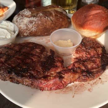 145 Roadhouse - Ribeye w/backed potato and roll - Sports Bars Near Me - Campton, Kentucky