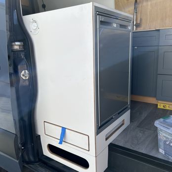 Roav - Custom frig can with pullout table/ storage, and convenient cubby for incidentals.. - Auto Customization Near Me - Westminster, California