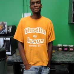 Natural Foods Plus and Juice Caboose - God fearing Christian, Lamar serving wheat grass D..ohio