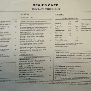 Beau's cafe - Menu - Breakfast & Brunch Near Me - Lexington, Kentucky