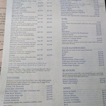Fotia Greek Taverna - Menu October 2025 - Greek Near Me - Manchester, New Hampshire