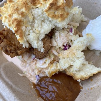 Biscuit Head - Mimosa Fried Chicken Biscuit with sweet potato butter that was out of this WORLD - Cafes Near Me - Asheville, North Carolina Biscuit Head - Mimosa Fried Chicken Biscuit with sweet potato butter that was out of this WORLD - Cafes Near Me - Asheville, North Carolina