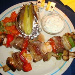 United Seamen's Service - Shish-kabob, Baked Potato w/butter & sour cream, plus vegetables