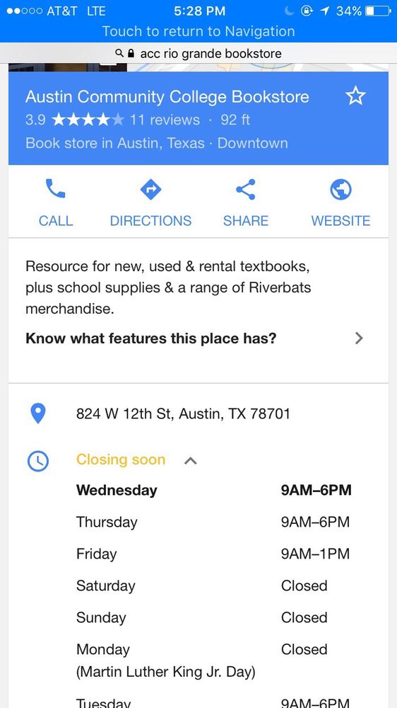 AUSTIN COMMUNITY COLLEGE BOOKSTORE Updated August 2024 824 W 12th
