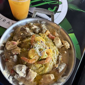By Cheff's - Mofongo with Churrasco, shrimp and chicken in a sause. It was delicious. - Puerto Rican Near Me - Isabela, Puerto Rico