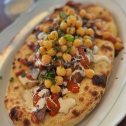 Cafe Landwer - Vegan Shawarma on Focaccia