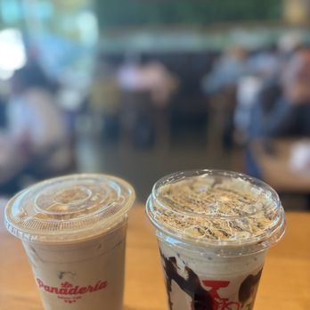 La Panadería Bakery Café - Iced Dubai Chocolate Cold Foam Latte  Iced Latte - Cafes Near Me - San Antonio, Texas
