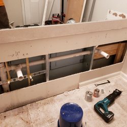 Lee Services - Dual sink vanity rough in.