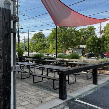 Hopstix - The outdoor patio is in front of the restaurant. - Breweries Near Me - Chamblee, Georgia