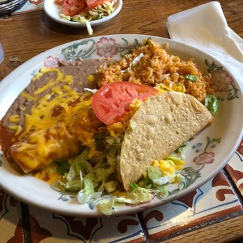 Azteca Mexican Restaurant - Taco and Enchilada served with beans and rice. - Mexican Near Me - Charlotte, North Carolina