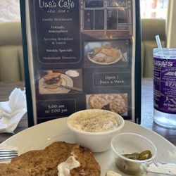 Lisa's Cafe - Chicken Fried Steak, gravy and jalapeños