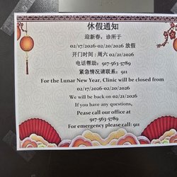 Dr. Steve Hou & Dr. Amy Su - Chinese new year schedule