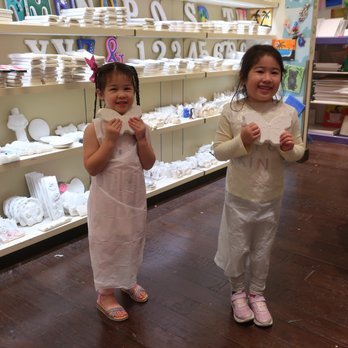 The Painted Penguin - Both fun-loving grand-darlings picked out the same butterfly object for painting. - Kids Activities Near Me - Northbrook, Illinois