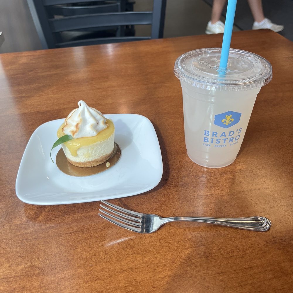 Lemon cheesecake and a lavender lemonade Lemon cheesecake and a lavender lemonade