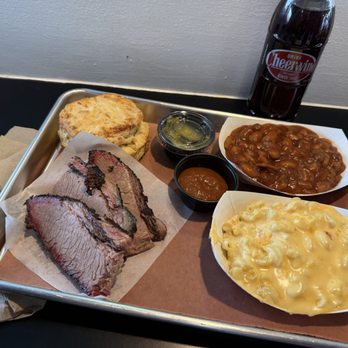 Mama Jo's Biscuits & BBQ - Brisket plate with pimento Mac n cheese, baked beans, and the flakiest biscuit ever! Oh don't forget about the delicious pickles! - Barbeque Near Me - Denver, Colorado Mama Jo's Biscuits & BBQ - Brisket plate with pimento Mac n cheese, baked beans, and the flakiest biscuit ever! Oh don't forget about the delicious pickles! - Barbeque Near Me - Denver, Colorado