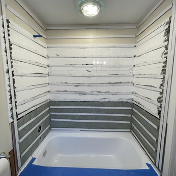 Bath Fitter - Prepped shower wall for liner install - General Contractors Near Me - Novi, Michigan