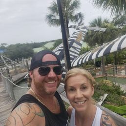 Photo op in front of the "wrecked plane"