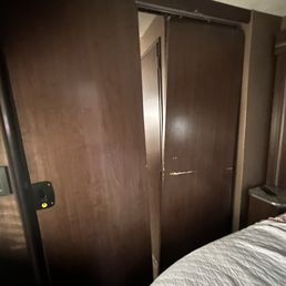 Bedroom doors that were off the track.