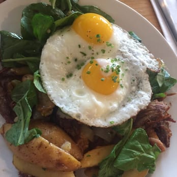 Early Bird - Duck confit hash. I thought the duck was a bit too dry, but my son devoured it. - New American Near Me - Fullerton, California Early Bird - Duck confit hash. I thought the duck was a bit too dry, but my son devoured it. - New American Near Me - Fullerton, California