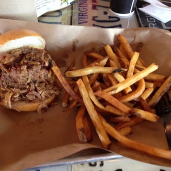 Mission BBQ - Pulled pork sandwich and an order of fries. - Barbeque Near Me - Richmond, Virginia