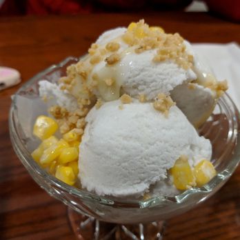 Pick Thai - Coconut Ice cream with peanuts and sweet corn. - Thai Near Me - Kelowna, British Columbia Pick Thai - Coconut Ice cream with peanuts and sweet corn. - Thai Near Me - Kelowna, British Columbia
