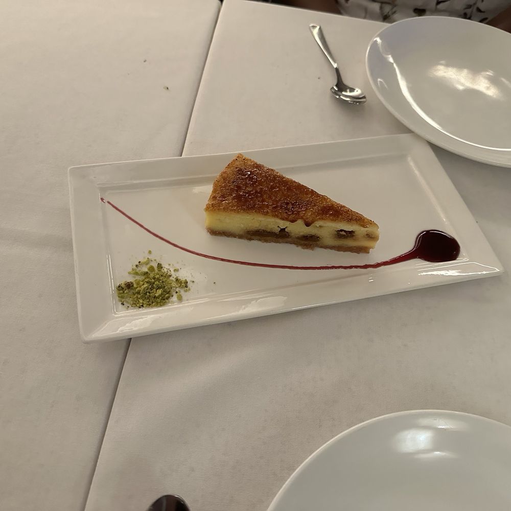 White Olive - Crème Brûlée Cheesecake - Mediterranean Near Me - New York, New York White Olive - Crème Brûlée Cheesecake - Mediterranean Near Me - New York, New York
