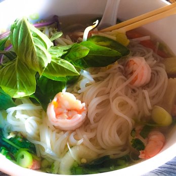 Love Pho Cafe - Shrimp Pho comes with beef broth but I asked for Vegetarian broth ! - Vietnamese Near Me - Thousand Oaks, California Love Pho Cafe - Shrimp Pho comes with beef broth but I asked for Vegetarian broth ! - Vietnamese Near Me - Thousand Oaks, California