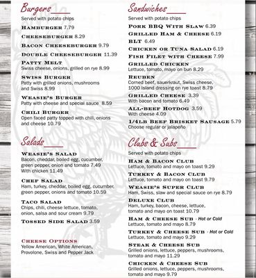 Menu photo 5 Weasie's Kitchen Waynesboro, VA