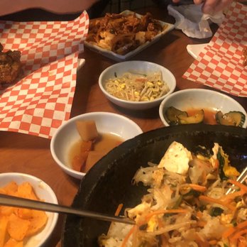 GOGI - Spicy pork hot stone bibimbap, spicy pork Bulgogi, garlic KFC and sweet and sour KFC. Highly recommend! - Sushi Bars Near Me - Chandler, Arizona