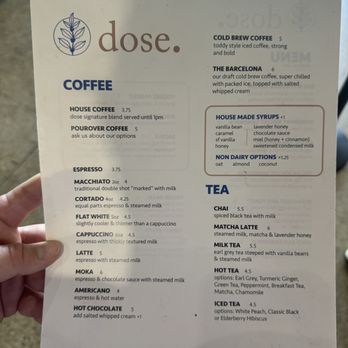 Dose - Menu - Coffee & Tea Near Me - Nashville, Tennessee Dose - Menu - Coffee & Tea Near Me - Nashville, Tennessee