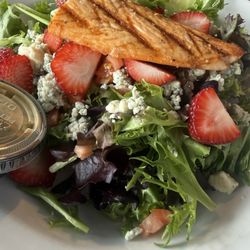 The Woodcellar Bar & Grill - Strawberry & Avocado Salad + salmon