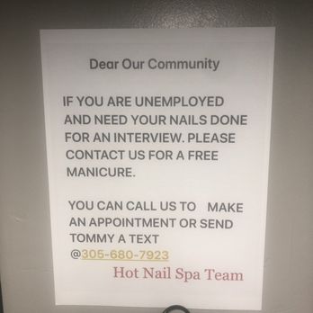Hot Nail Spa - They are concerned about the needs of the community and not afraid to publicize their response to the needs! - Nail Salons Near Me - Hialeah, Florida