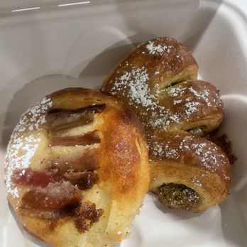 Peach Blossom Eatery - Some tasty to go pastries. The rhubarb frangipane danish and pistachio matcha something - Breakfast & Brunch Near Me - Newark, Delaware