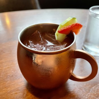 Brix 27 - Cucumber strawberry Moscow mule. Just as good as the rest of the meal. - Wine Bars Near Me - Martinsburg, West Virginia Brix 27 - Cucumber strawberry Moscow mule. Just as good as the rest of the meal. - Wine Bars Near Me - Martinsburg, West Virginia