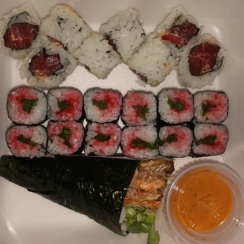 Tokyo Boys - Spicy tuna, umeshiso, salmon skin hand roll - Sushi Bars Near Me - Henderson, Nevada Tokyo Boys - Spicy tuna, umeshiso, salmon skin hand roll - Sushi Bars Near Me - Henderson, Nevada
